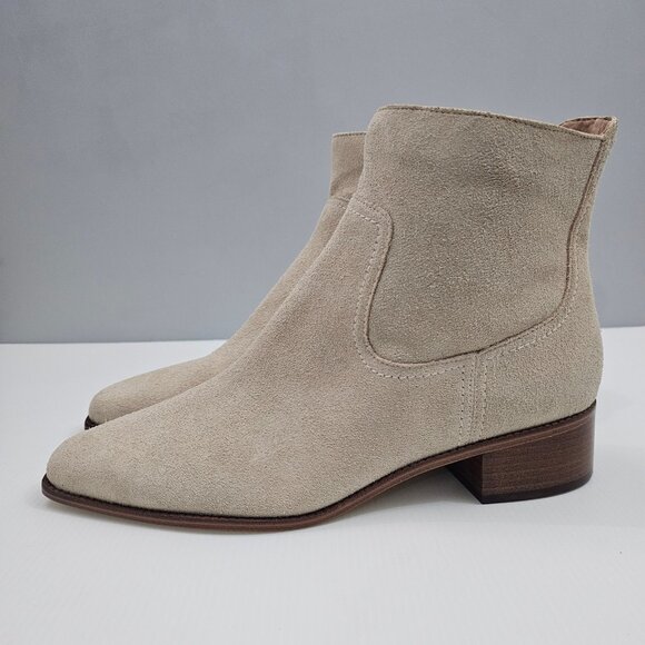 NEW Cole Haan Naia Ankle Bootie Womens 11 Light Beige Suede Western Cowgirl - Picture 14 of 14
